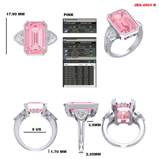 Custom Ring Order - Tami Pink Emerald