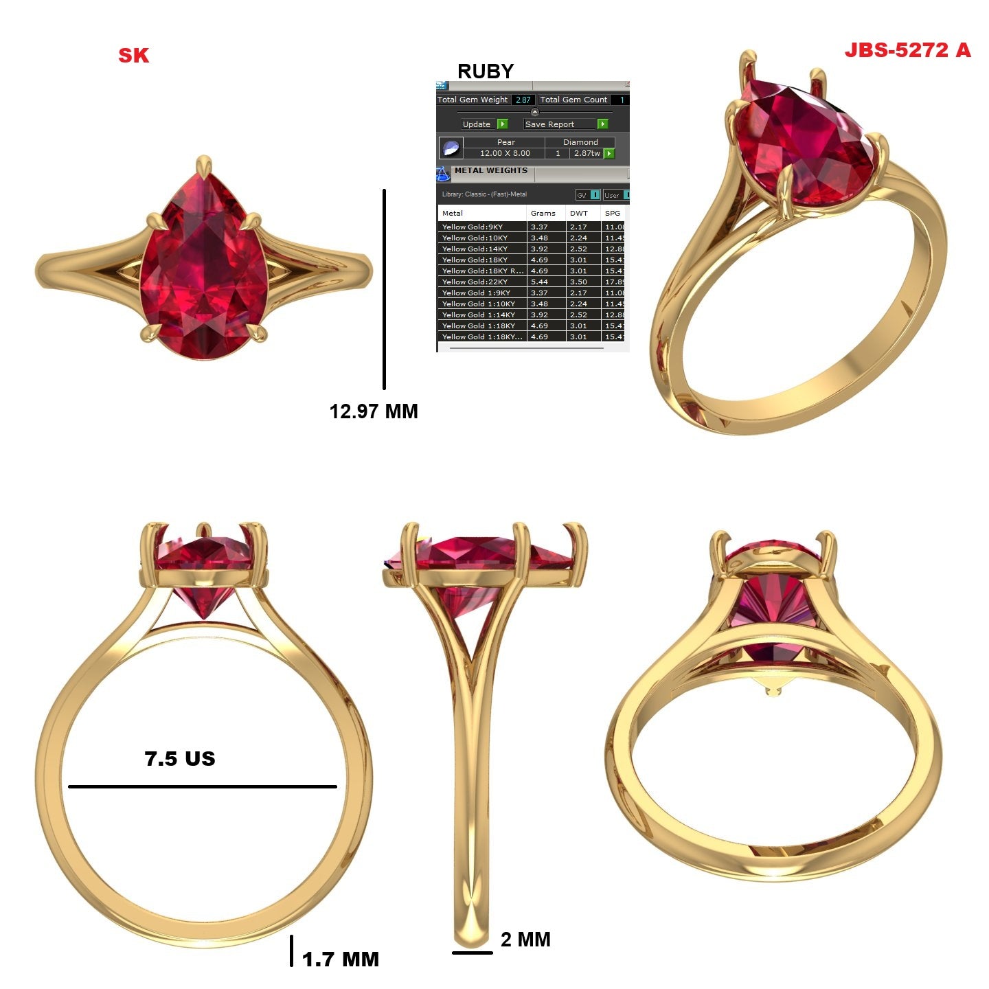 Custom Ring Order -New Shannon Dutch Marquise and Ruby reset