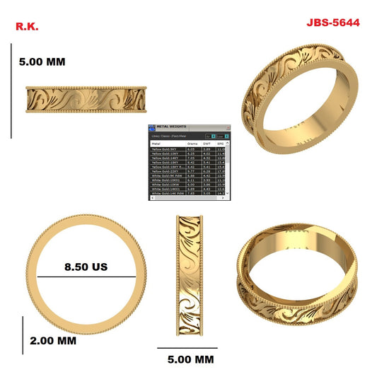 Custom Ring Order - Bryan and Adeline Men's band
