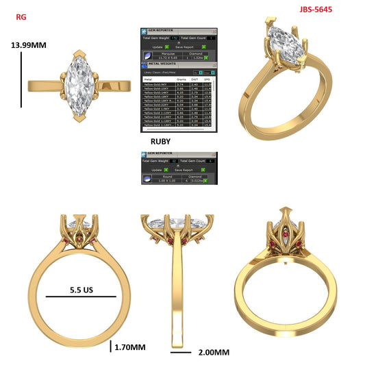 Custom Ring Order Zach Marquise rubies