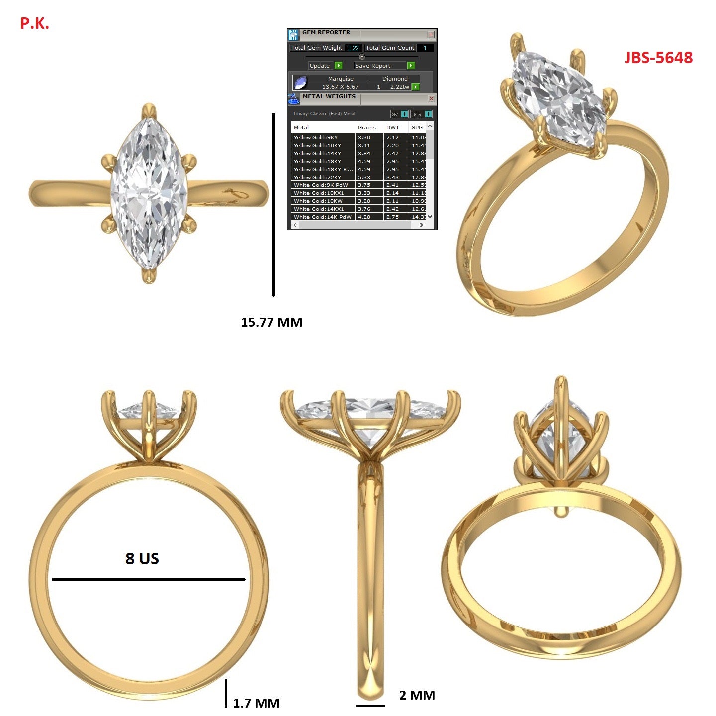 Custom Ring Order Tenisha Marquise solitaire