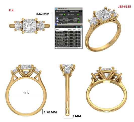 Custom Ring Order -Melissa three stone