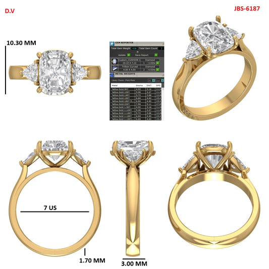 Custom Ring Order Donna three stone ring