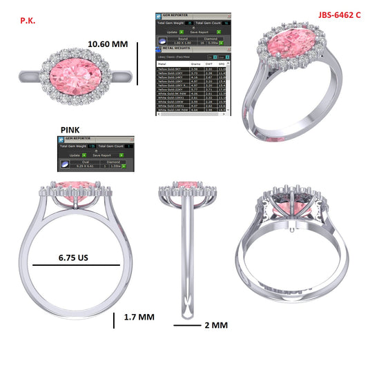 Custom Ring Order -Deann Pink oval