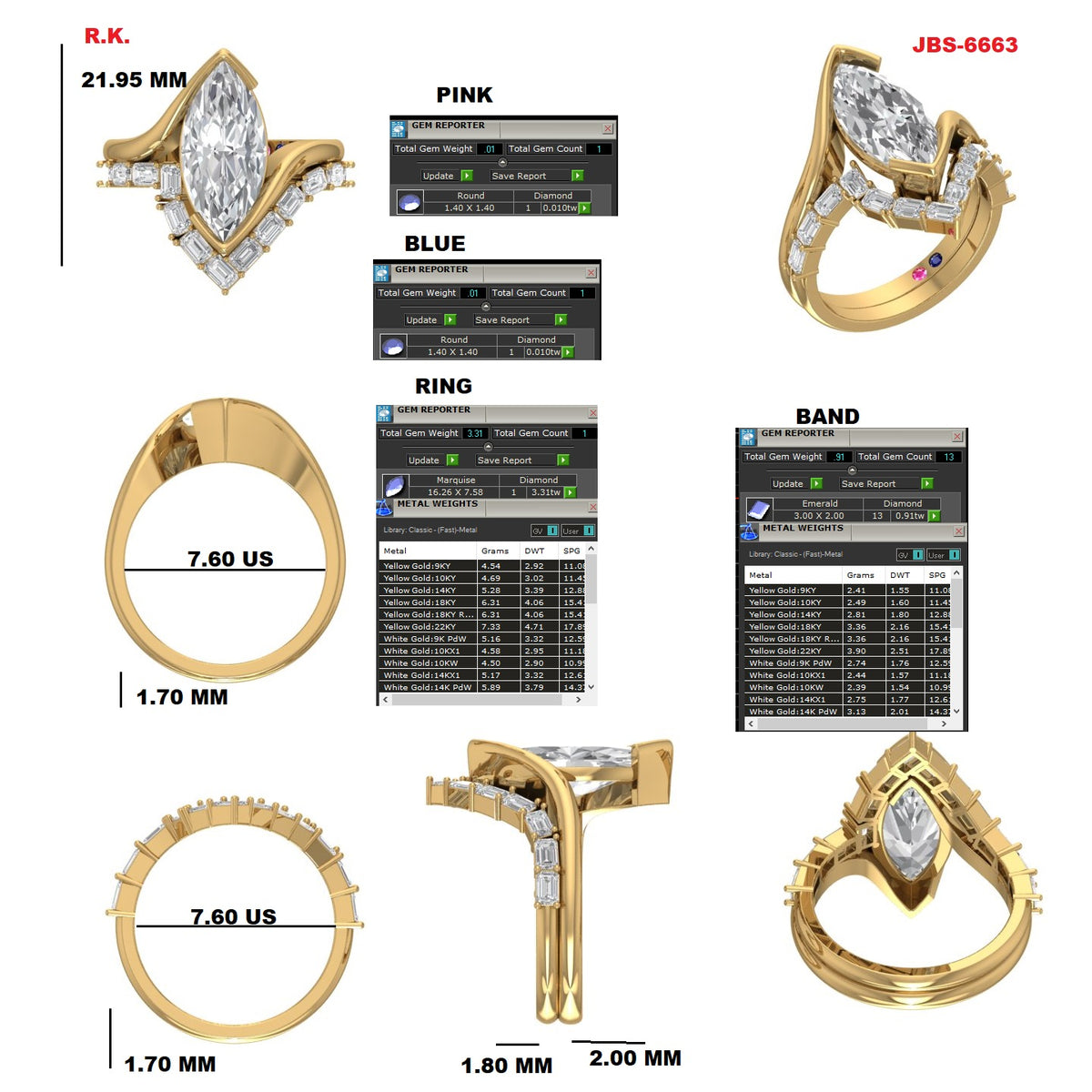 Custom Ring Order Mary/Gavin Women's band