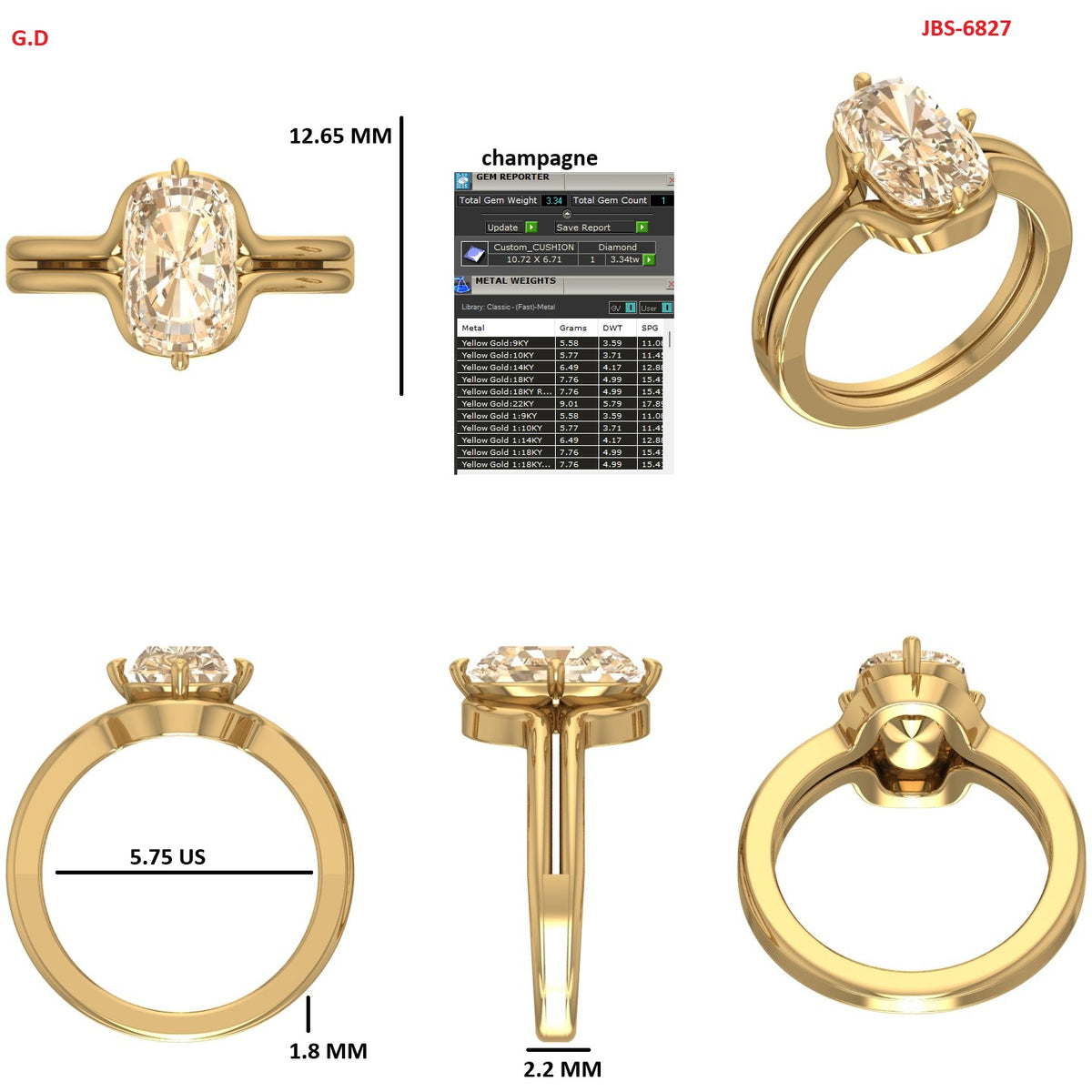 Custom Ring Order Daffy Crisscut