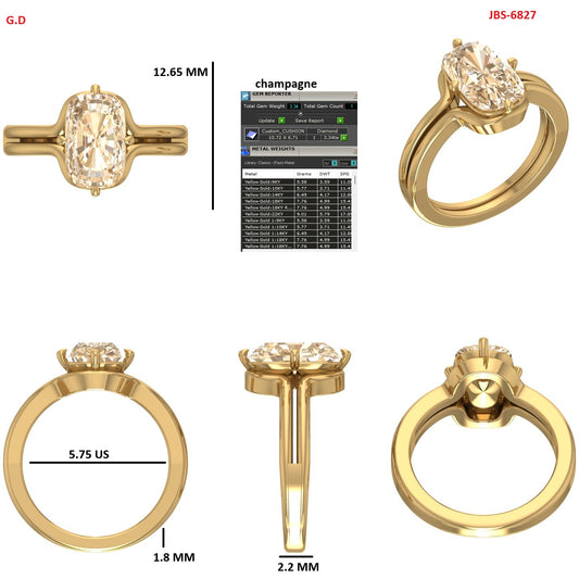 Custom Ring Order Daffy Crisscut