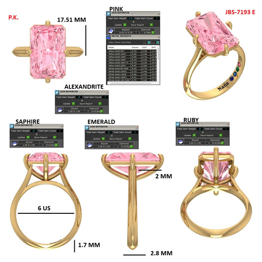 Custom Ring Order Tami Oval Pink Crisscut