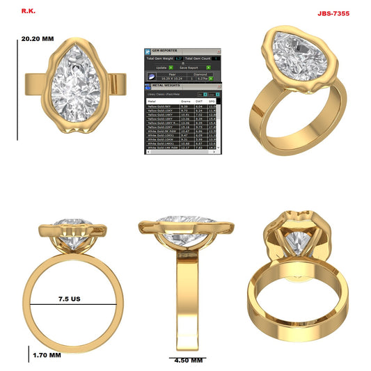 Custom Ring Order Lesley Pear
