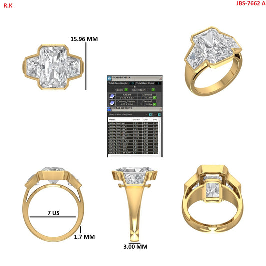 Custom Ring Order Doreen three stone radiant