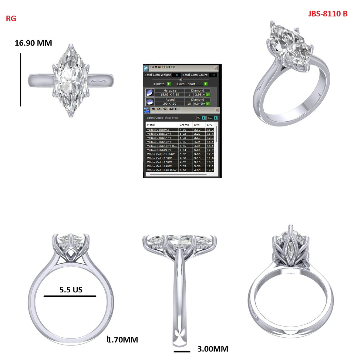 Custom Ring Jase Marquise