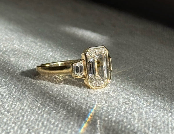The Cara - Three Stone Lab Grown Diamond Bezel Set Ring