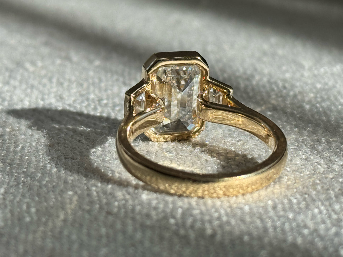 Three Stone Bezel Set Ring "The Cara"
