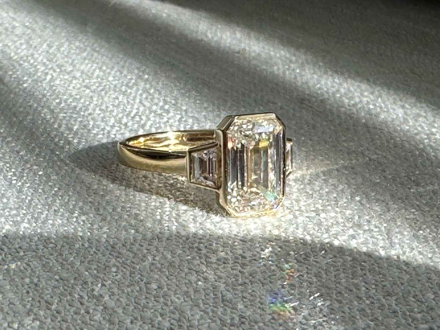 Three Stone Bezel Set Ring "The Cara"