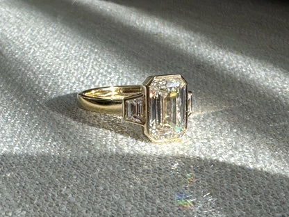 Three Stone Bezel Set Ring "The Cara"