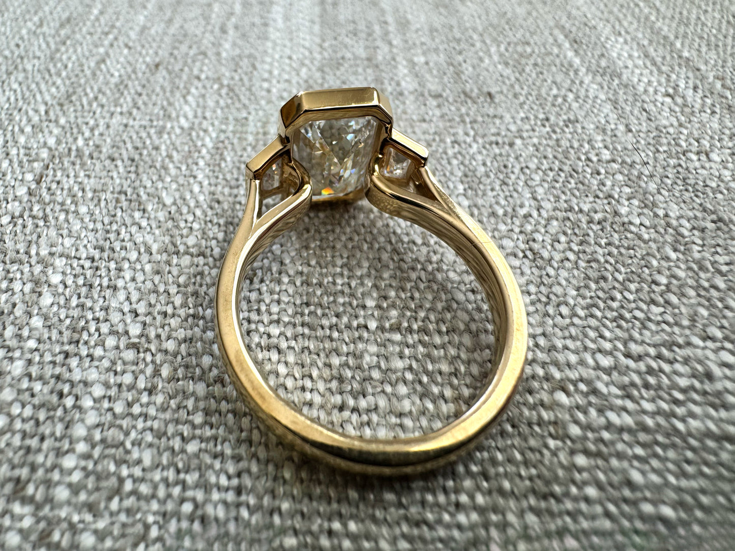 Three Stone Bezel Set Ring "The Cara"