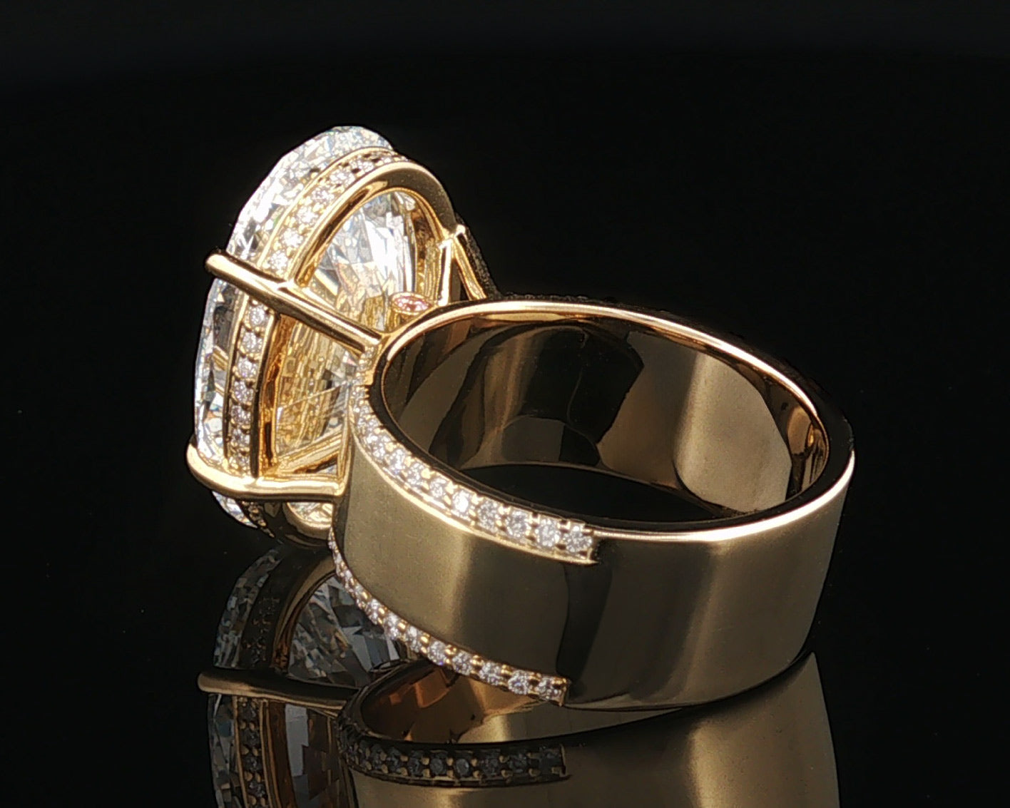 The Miranda - Bold and Beautiful Statement Ring in Yellow Gold - Setting Only