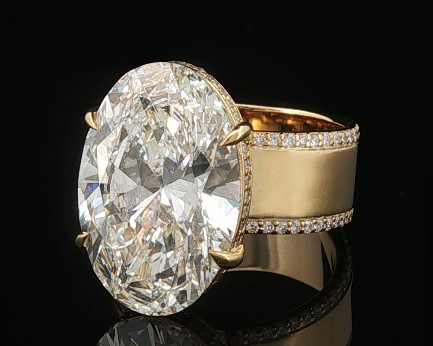 The Miranda - Bold and Beautiful Statement Ring in Yellow Gold - Setting Only