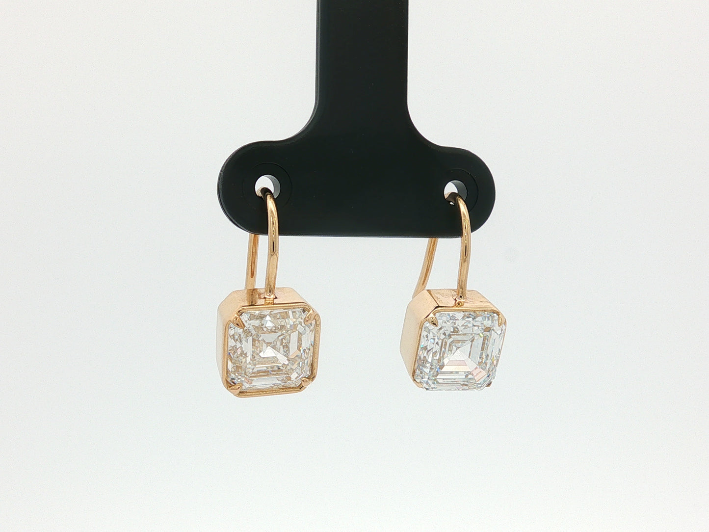 4ctw Gold Lab-Grown Diamond Asscher Drop Earrings