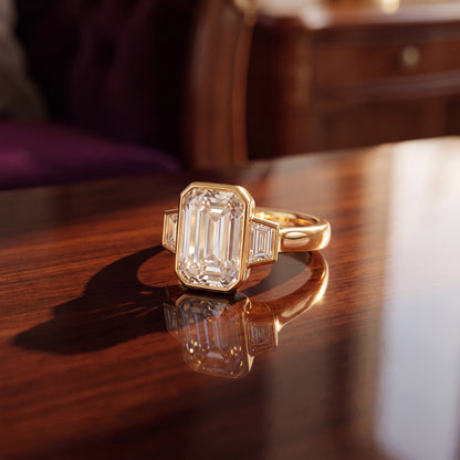 The Cara - Three Stone Lab Grown Diamond Bezel Set Ring
