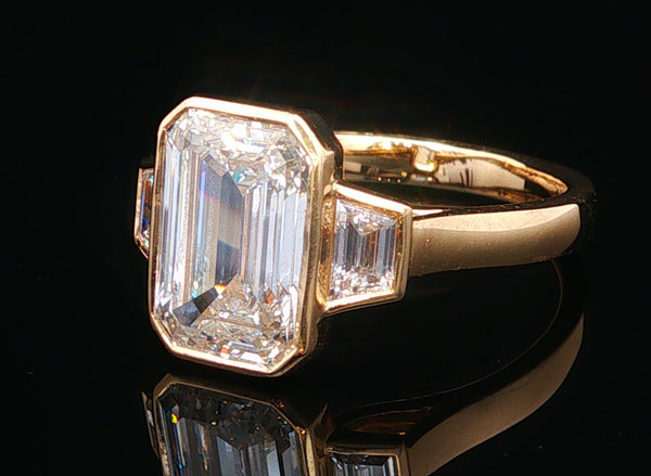 The Cara - Three Stone Lab Grown Diamond Bezel Set Ring