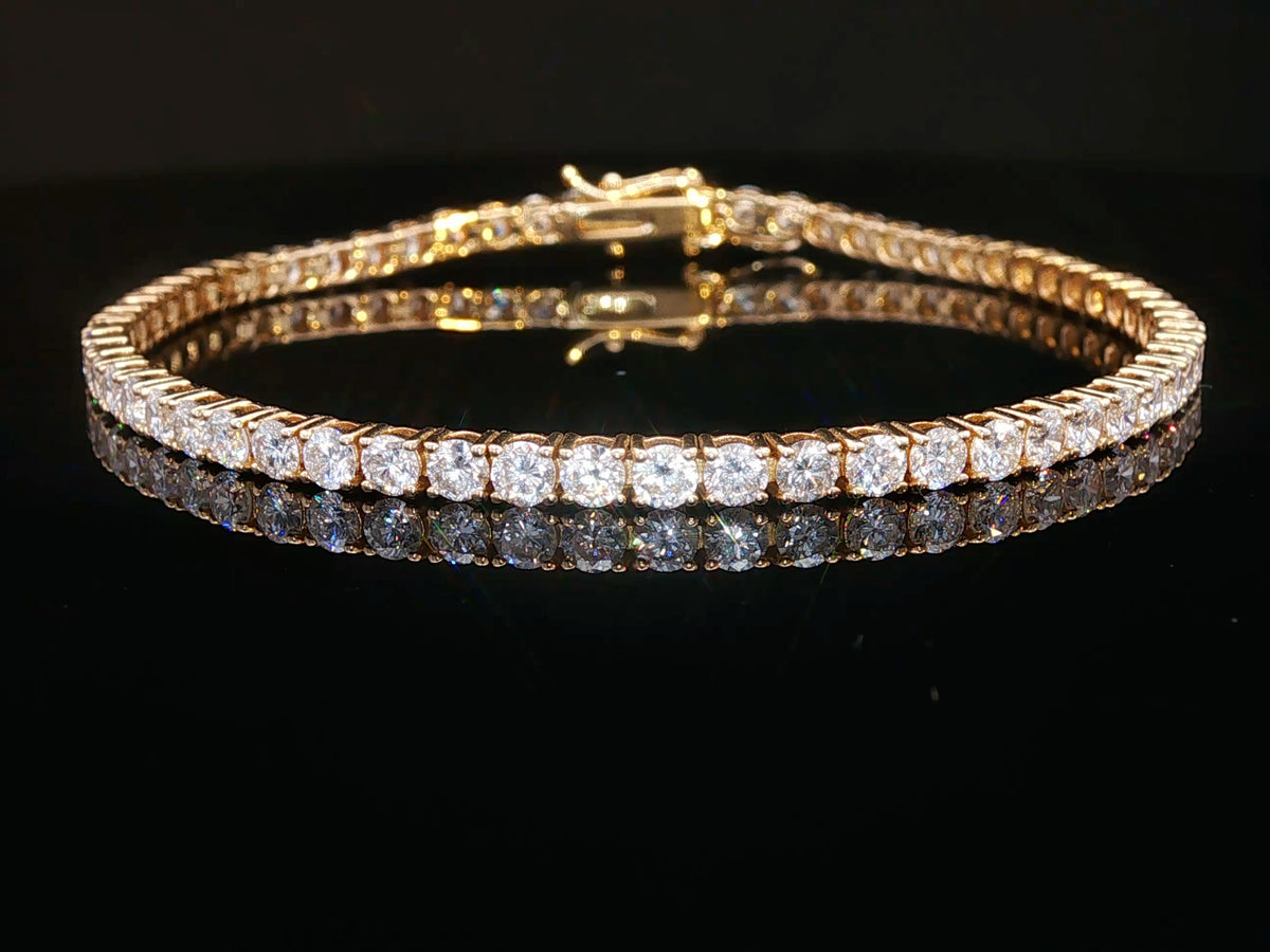 3, 4 or 5ctw Round Brilliant Lab-Grown Diamond Tennis Bracelet in 14K Yellow or White Gold