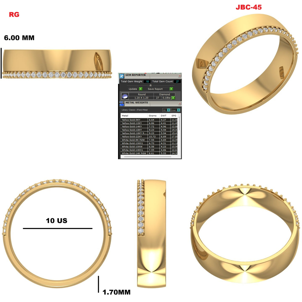 Custom Ring Order Emily H. Men's band