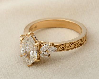 The Adeline - Vintage-Inspired Delicately Etched 2.5 mm Band - Setting Only