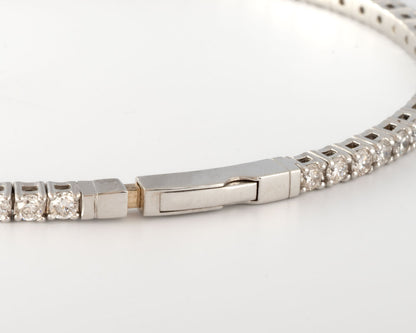 3 Ctw Lab Diamond 14K White Gold Full Flex Bangel