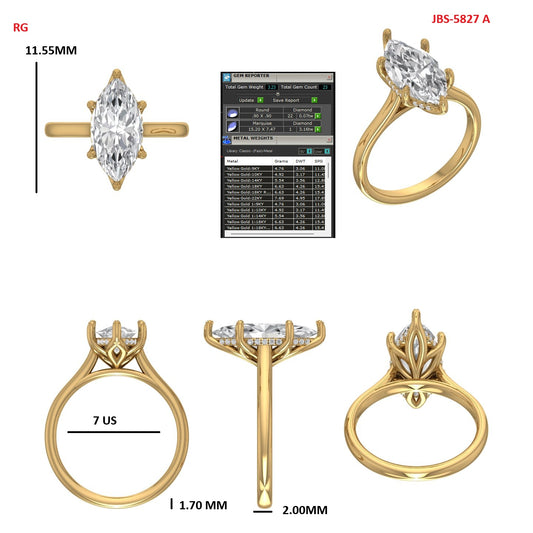 Custom Ring Order Isaac/Maria Marquise