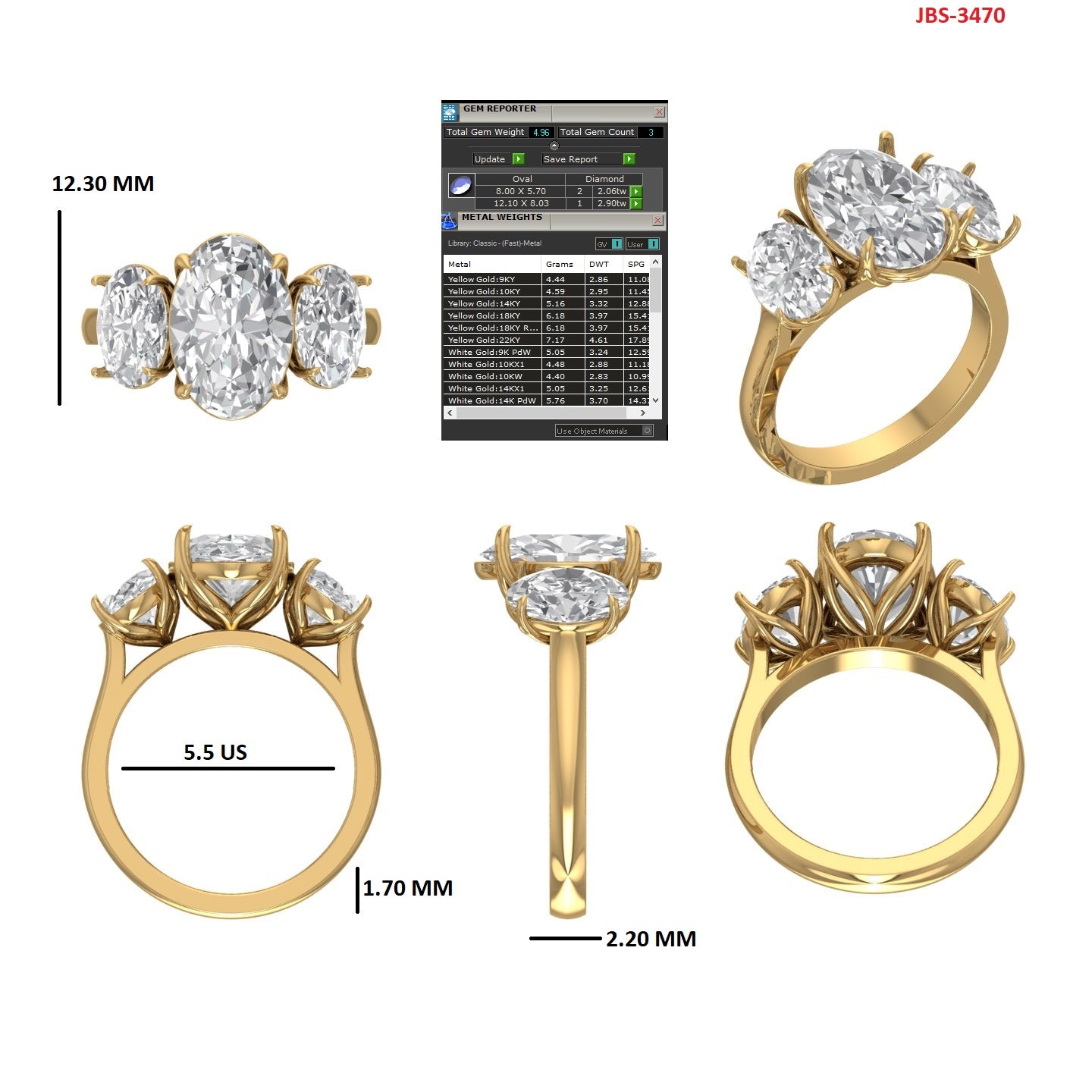 Custom Ring Order - Natalie Oval Trilogy