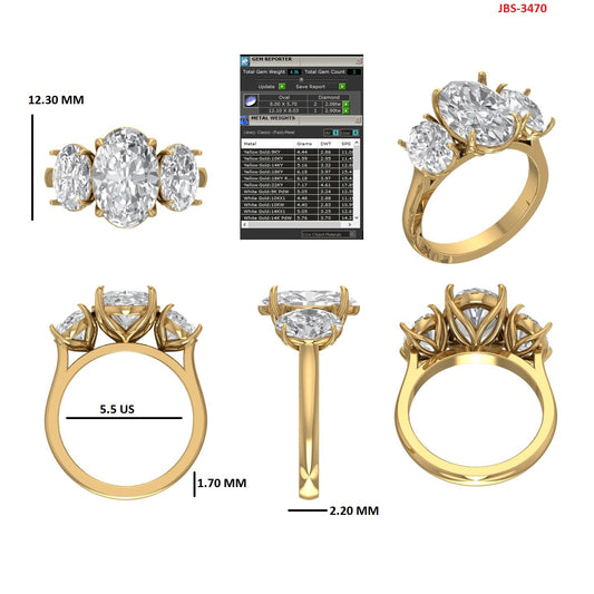 Custom Ring Order - Natalie Oval Trilogy
