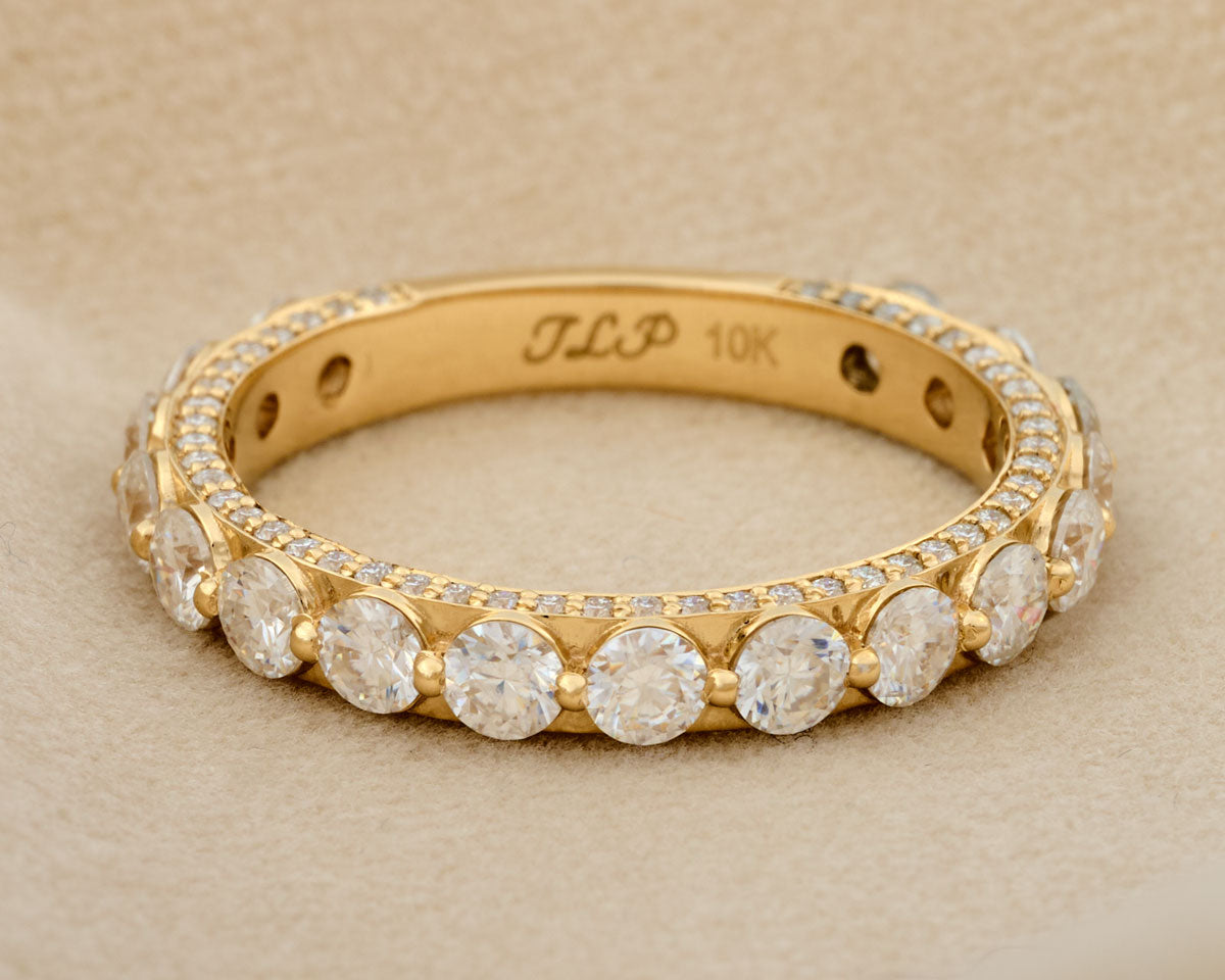 Grace Band 3.3mm Moissanite 1.8ct 10k Gold 3/4 Eternity Band