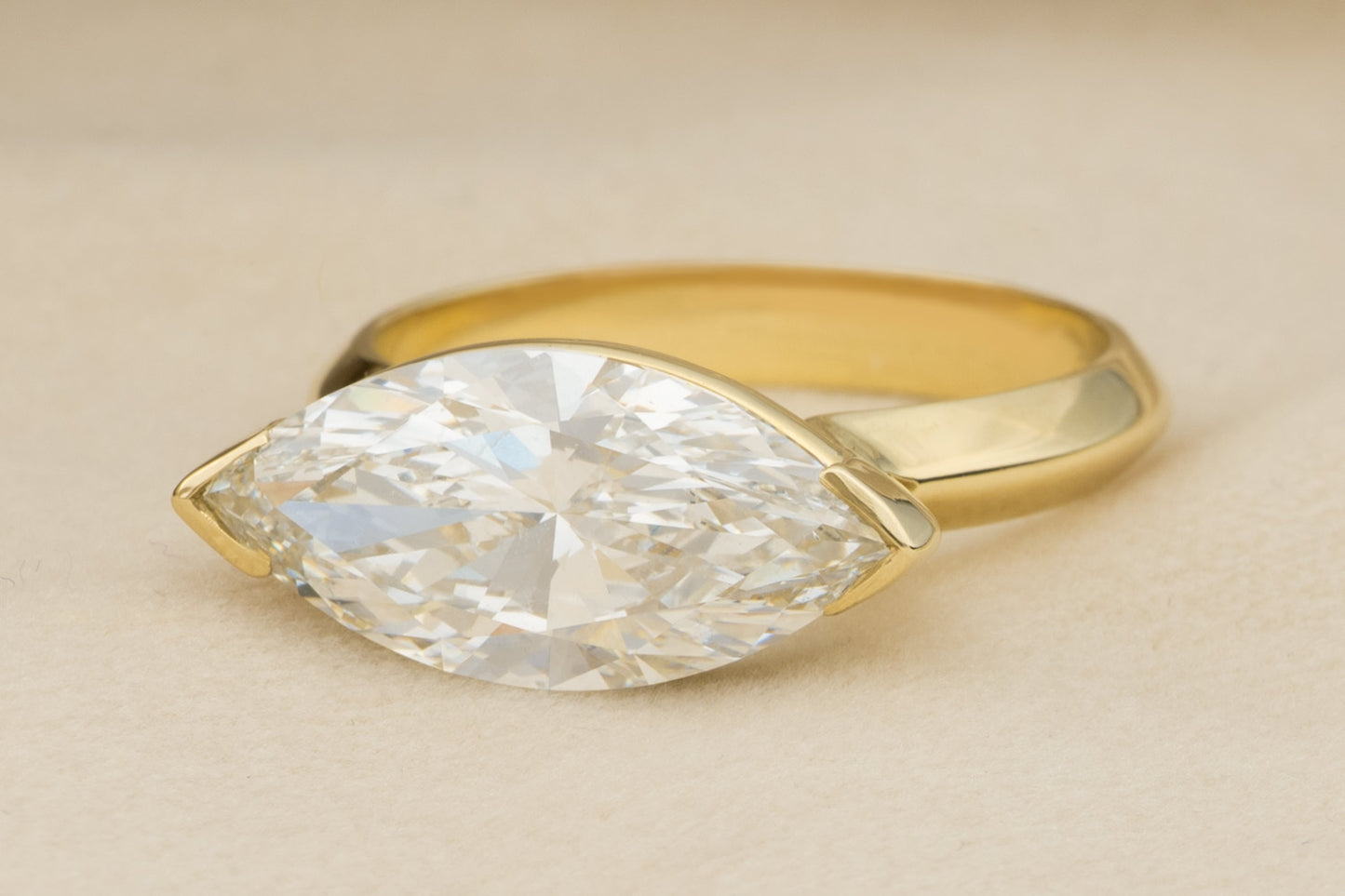 The Jolie XL - East-West 3.5mm Width Half w/ Bezel - Setting Only