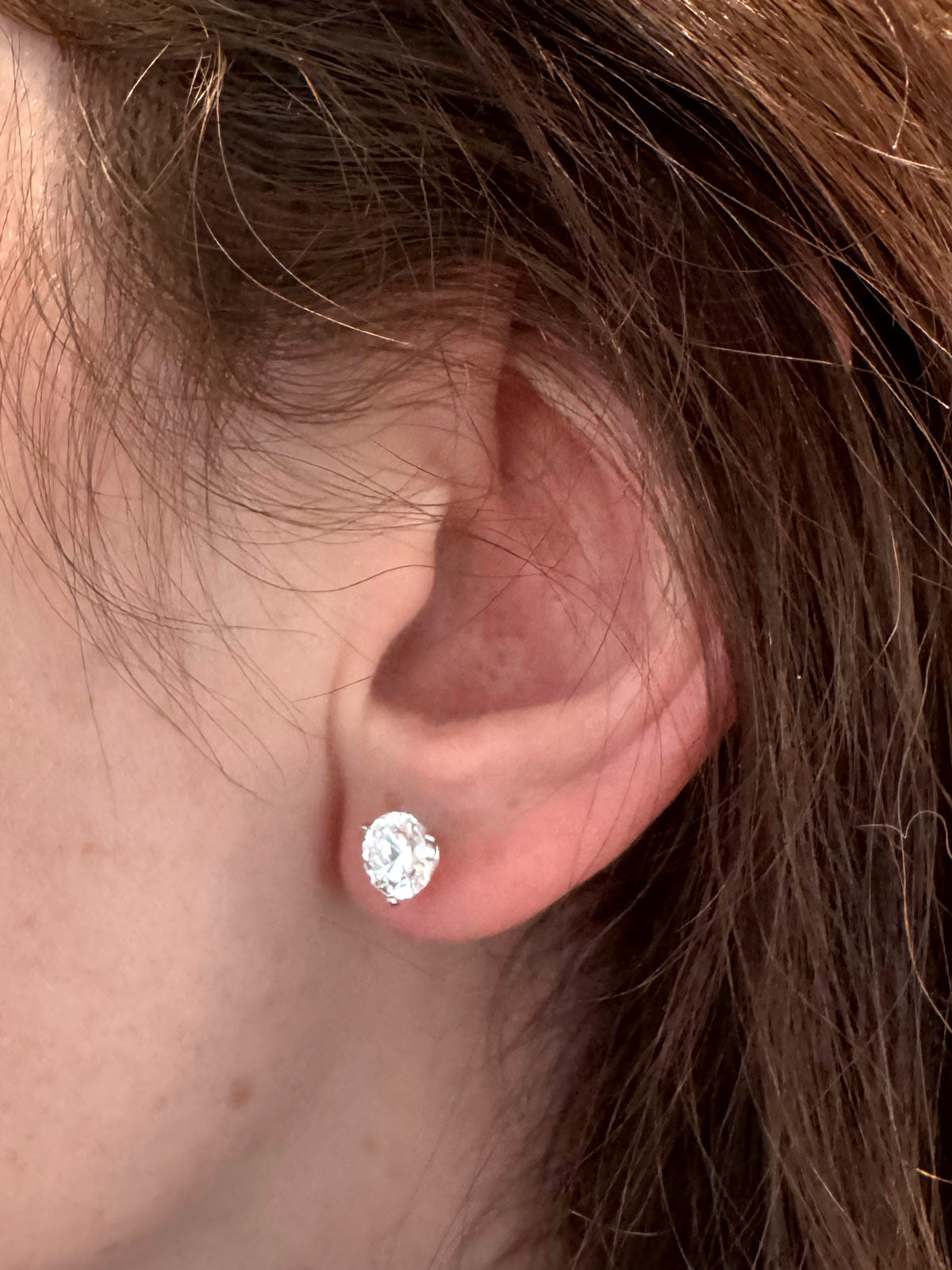 White Gold Lab-Grown Diamond Martini Stud Earrings (Color: E Clarity: VS1)