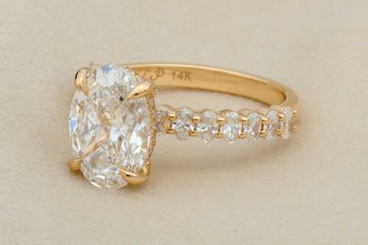 Oval Diamond Half Eternity Band - Setting and Side Stones Only