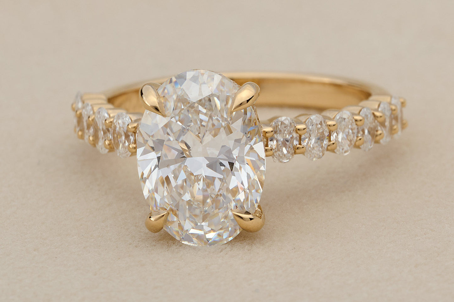 Oval Diamond Half Eternity Band - Setting and Side Stones Only