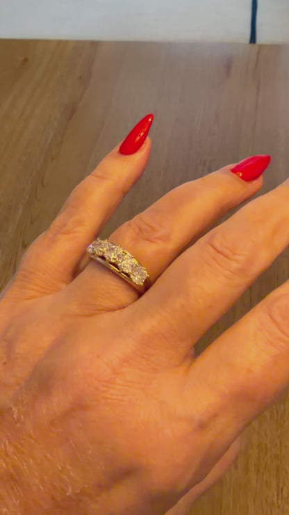 The Shannon Band - Vintage-Inspired Five Cushion-Cut Lab-Grown Diamonds - 3.5ctw