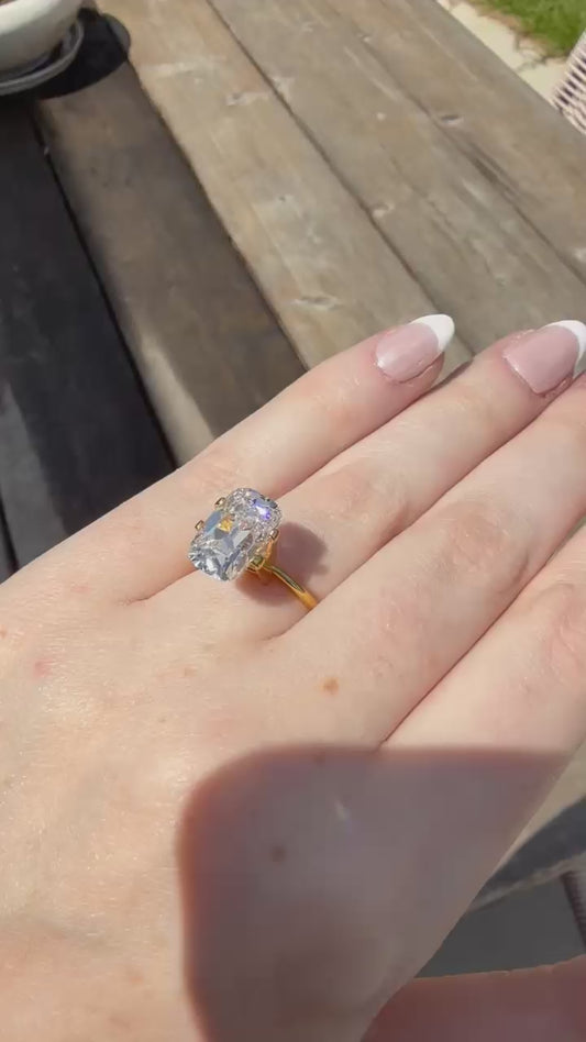 4.22ct Old Mine Cut Lab Grown Diamond (Color: F Clarity: VS1)