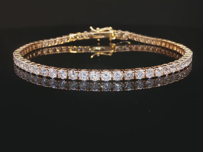 3, 4 or 5ctw Round Brilliant Lab-Grown Diamond Tennis Bracelet in 14K Yellow or White Gold