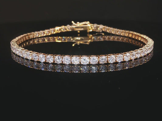 3, 4 or 5ctw Round Brilliant Lab-Grown Diamond Tennis Bracelet in 14K Yellow or White Gold