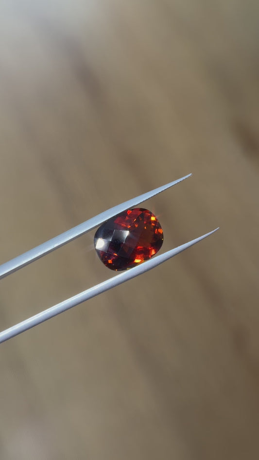 7.68ct Cushion Cut Dark Brown Tourmaline