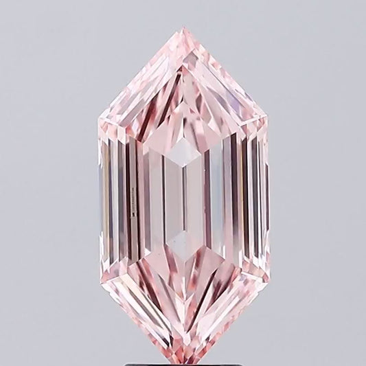 4.1ct Hexagonal Lab-Grown Diamond (Color: Fancy Intense Pink, Clarity: VVS2)