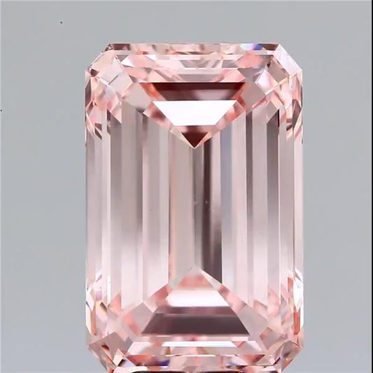 9.00ct Emerald Cut Lab-Grown Diamond (Color: Fancy Intense Pink Clarity: VVS 2)