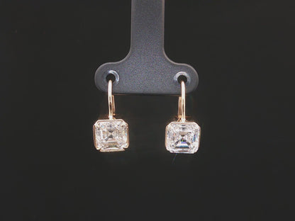 4ctw Gold Lab-Grown Diamond Asscher Drop Earrings
