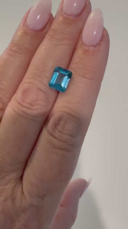 5.09ct Natural Blue Topaz Emerald Cut