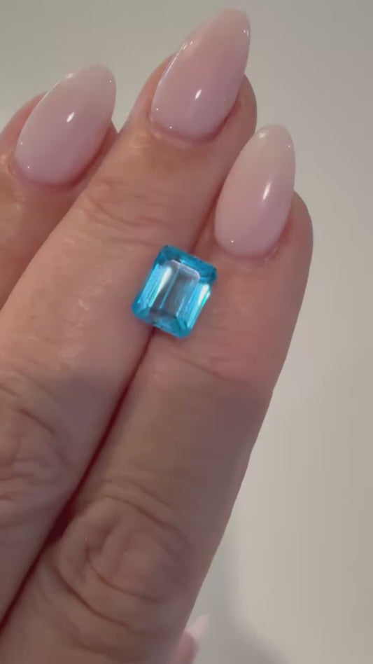 5.25ct Natural Blue Topaz Emerald Cut