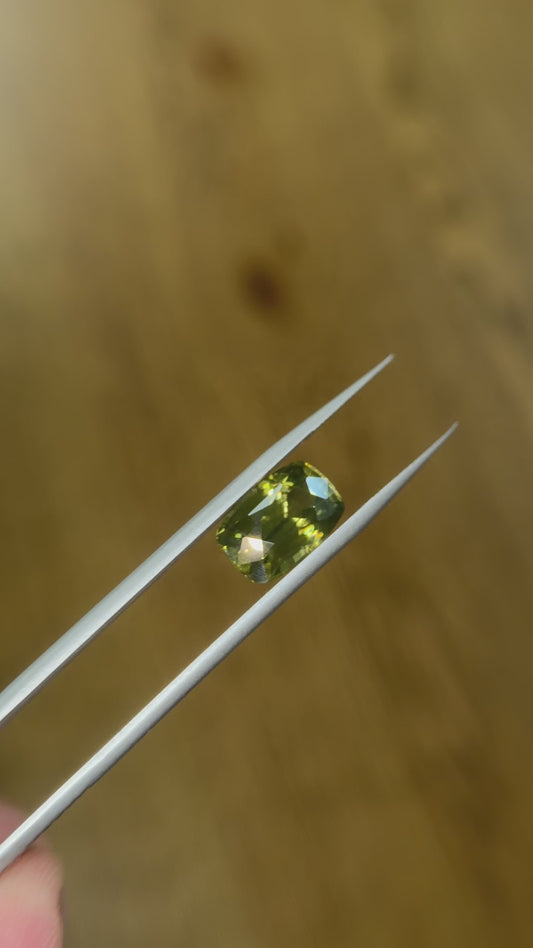 10.91ct Cushion Cut Green Tourmaline