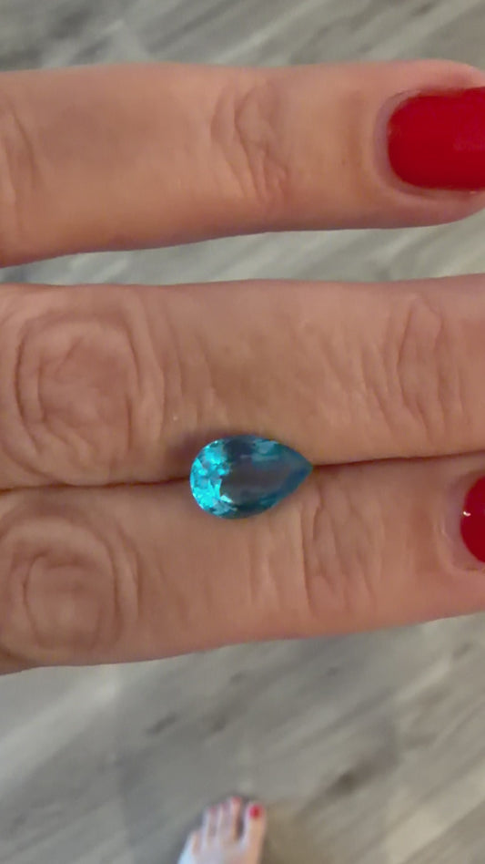 5.98ct Pear Natural Swiss Blue Topaz
