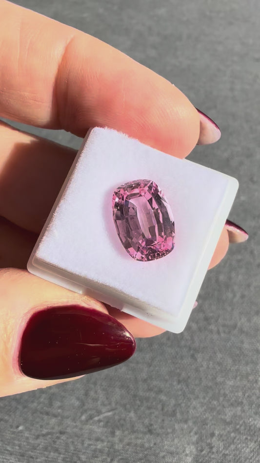 7.06ct Elongated Cushion Sapphire Lab-Grown Loose Stone (Color: Pink)